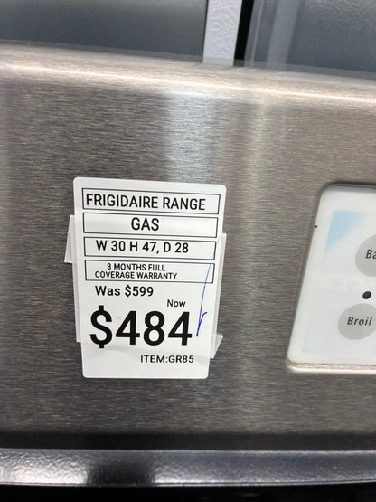 Frigidaire Gas Range Stainless Steel 5 Burners 30”