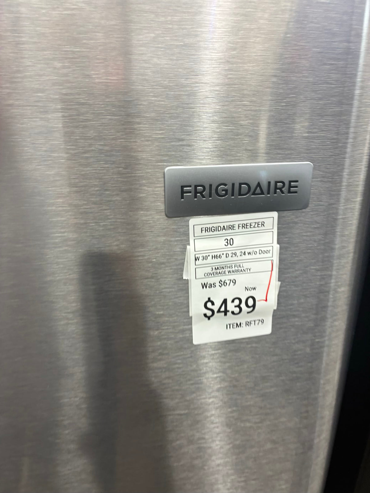 Whirlpool top freezer refrigerator  30” stainless steel