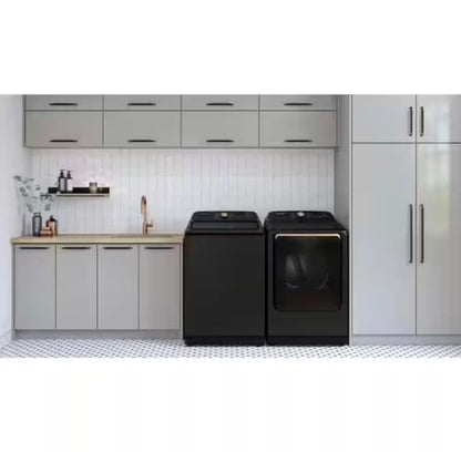 🔥HOT DEAL  ★ Samsung Open Box 5.5 cu. ft. Smart High-Efficiency Top Load Washer with Impeller and Auto Dispense System and  7.4 cu. ft. Smart High-Efficiency Vented GAS Dryer  with Steam Sanitize+ in Brushed Black WD816
