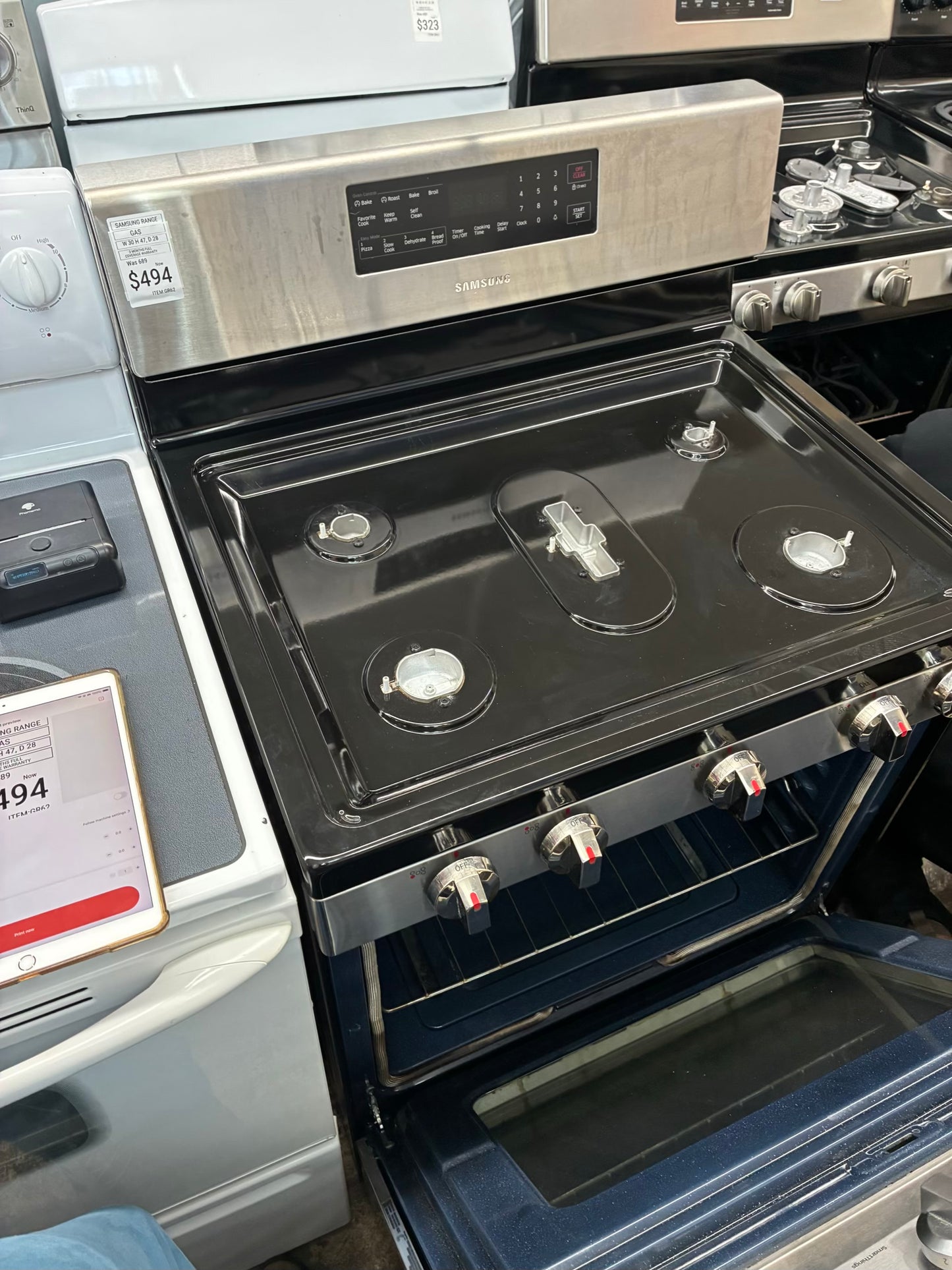 Samsung range 5 burner stainless steel 30”