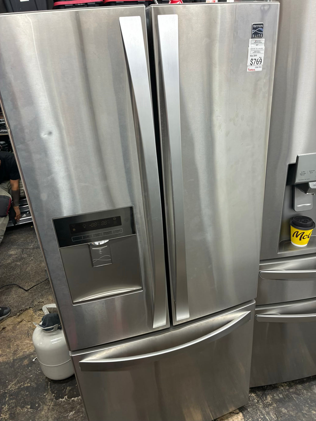 Kenmore French door refrigerator stale stainless steel 30” ice maker water dispenser
