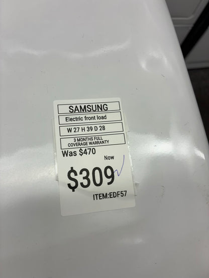Samsung electric dryer 27” large capacity white