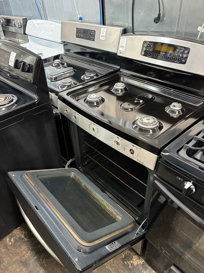 GE range 5 burner stainless steel 30”
