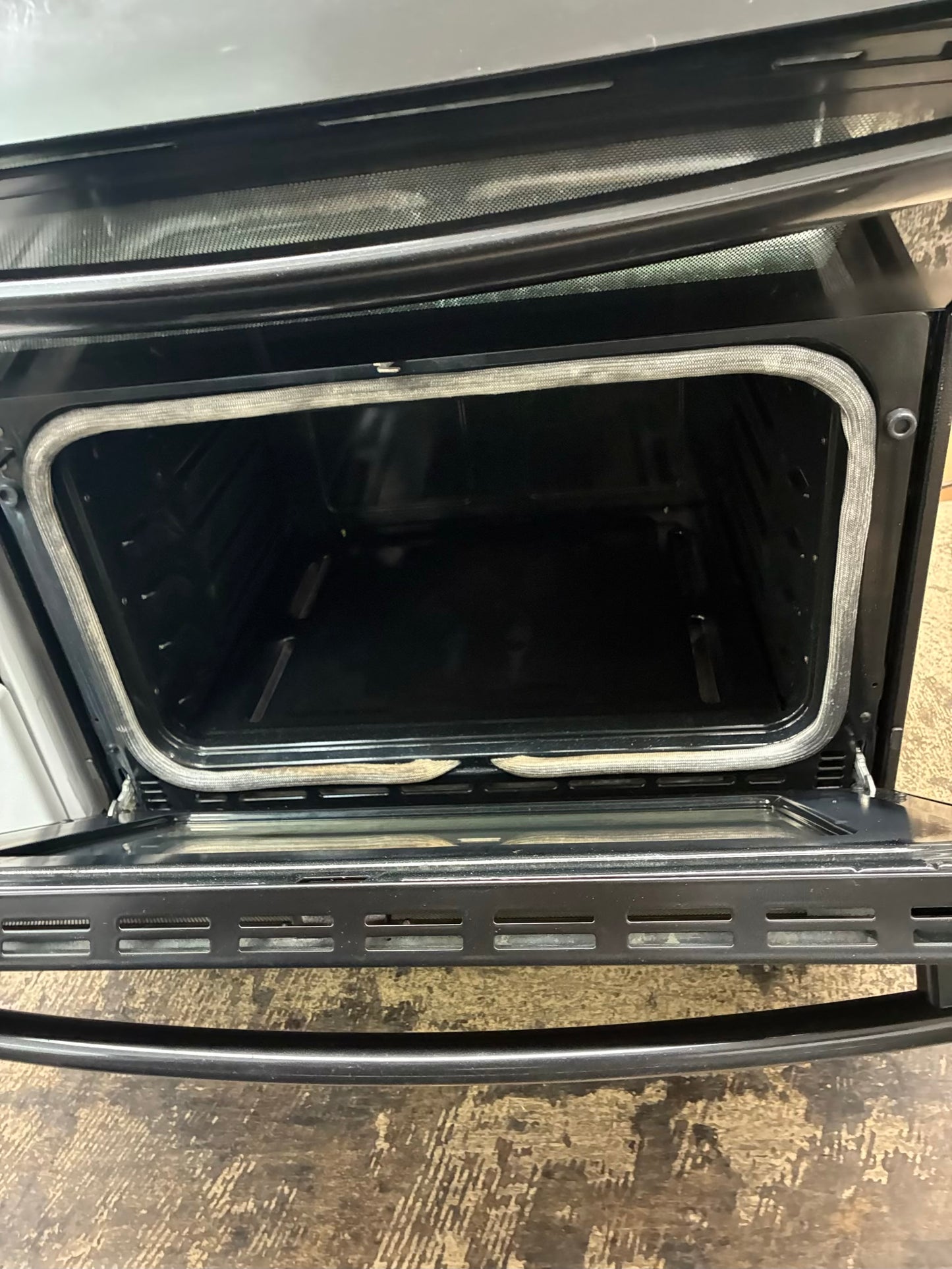 GE Double Oven Gas Range black 5 Burners 30”