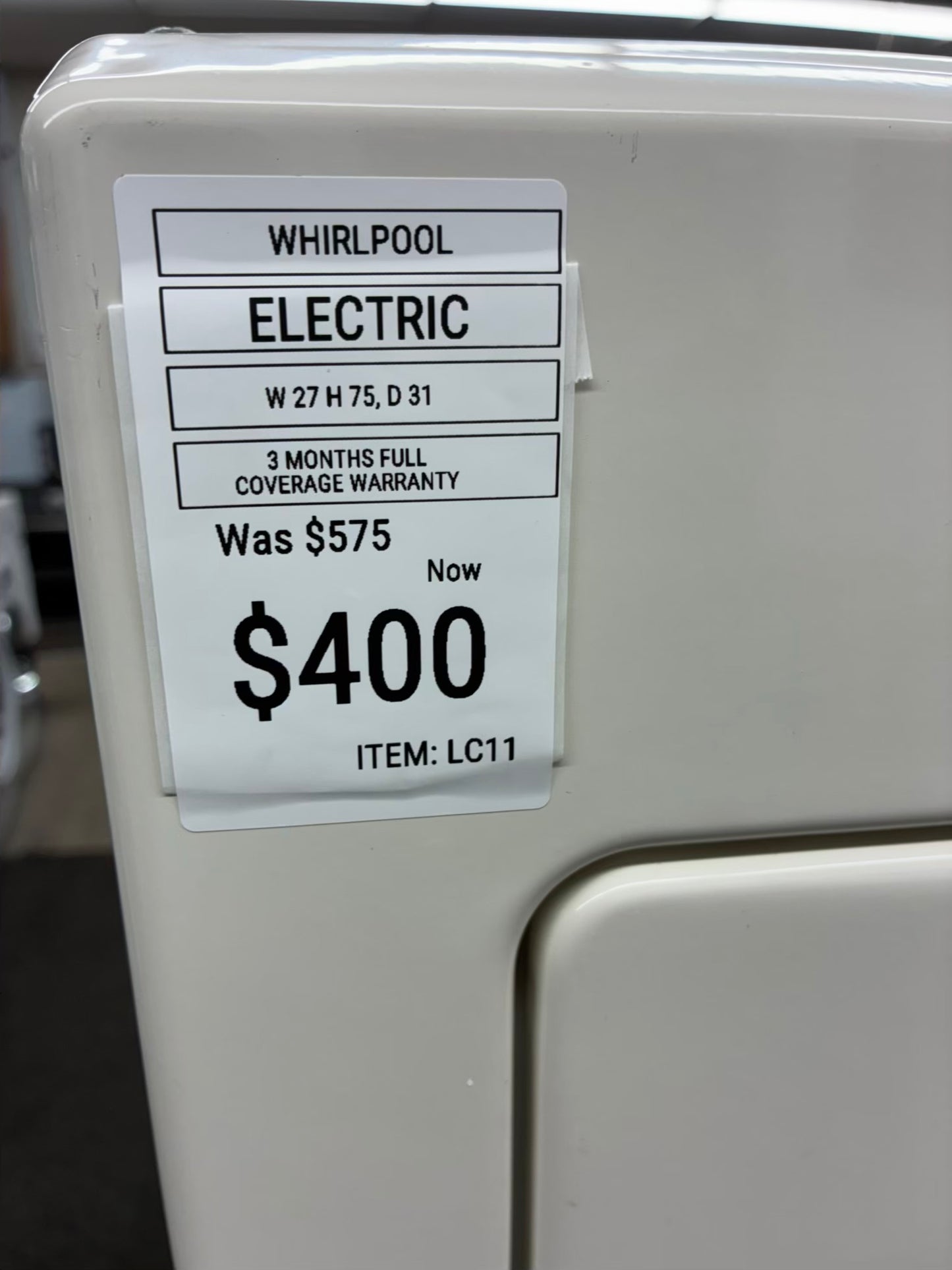 GE laundry center  washer and dryer set electric stackable 27”