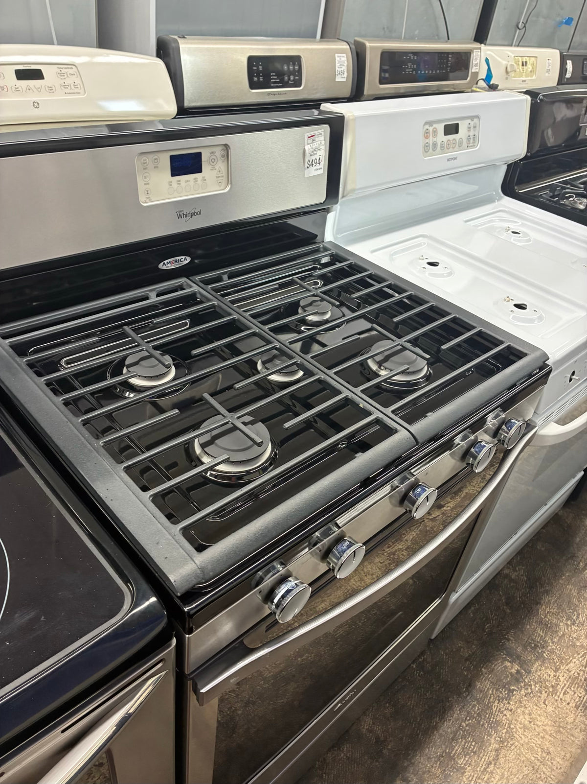Whirlpool Gas Range stainless  steel5 Burners 30”