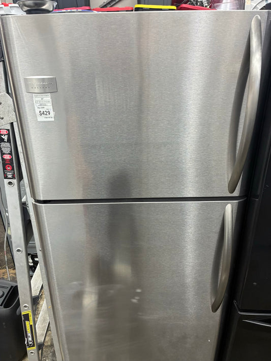 Frigidaire top freezer refrigerator stainless steel 30”