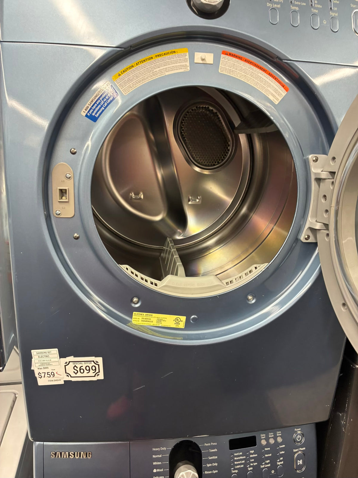 Samsung electric washer and dryer 27” front load