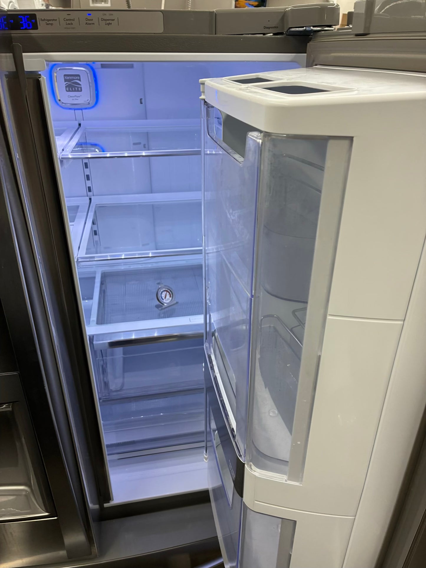Kenmore french door refrigerator stainless steel with ice maker 36”
