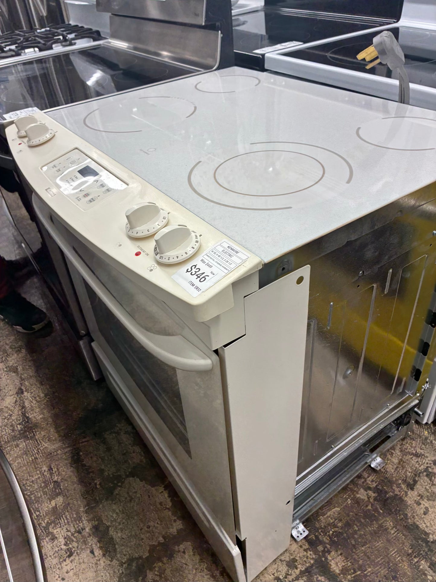 Kenmore electric white  range 4 burner 30 inch slide in