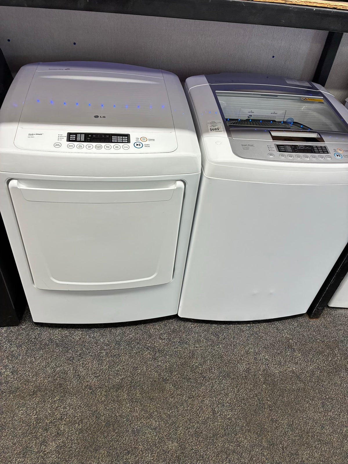 LG electric washer and dryer 27” top load