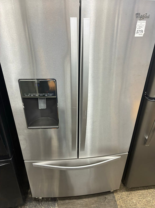 Whirlpool French door refrigerator stainless steel 36” ice maker water dispenser