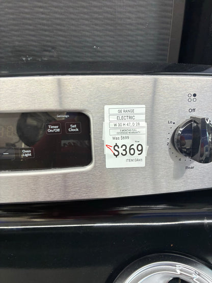 GE electric range stainless steel 30”