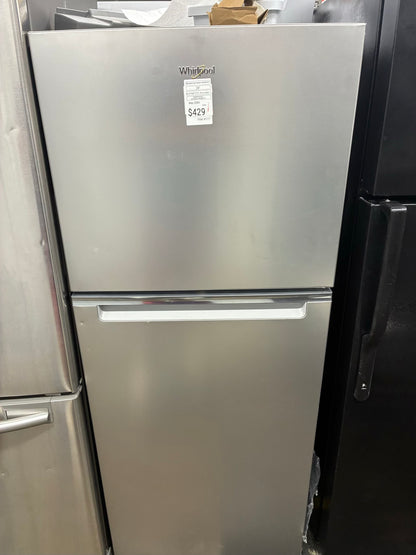 Whirlpool top freezer refrigerator stainless steel 24”
