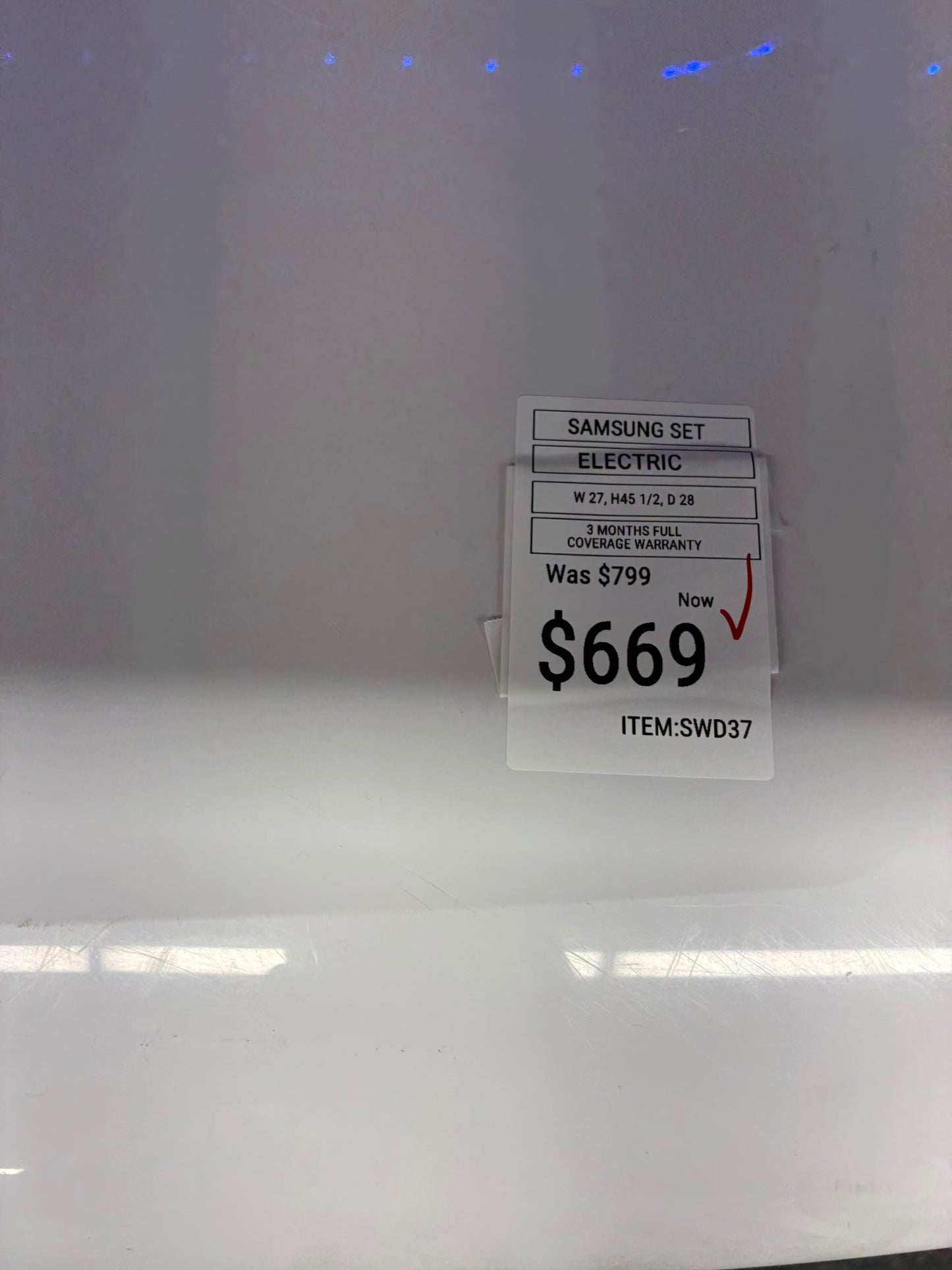 Samsung electric washer and dryer 27” top load