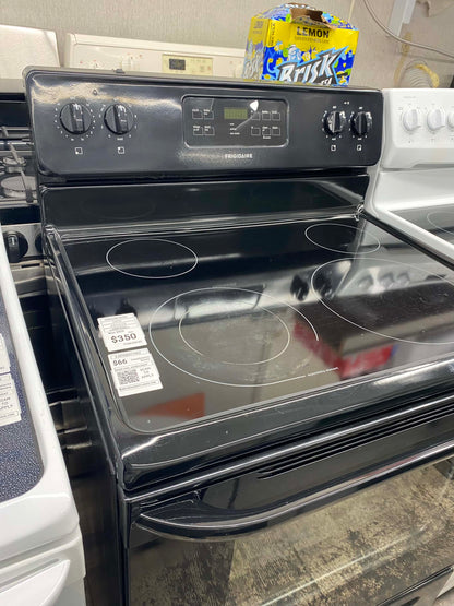 Item: #GR74C  Frigidaire electric range 4 burner  black 30 in