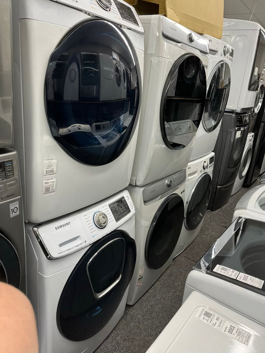 ^ Item: #ED47H   Samsung high efficiency and electric dryer stainless steel drum front load ,stackable or side by side 27”