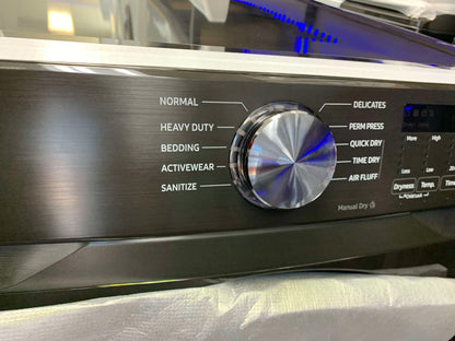 ⚡️CYBER MONDAY ★  Samsung open box 7.5 cu. ft. Smart Gas Dryer in Brushed Black with Steam Sanitize+ and Sensor Dryer D749