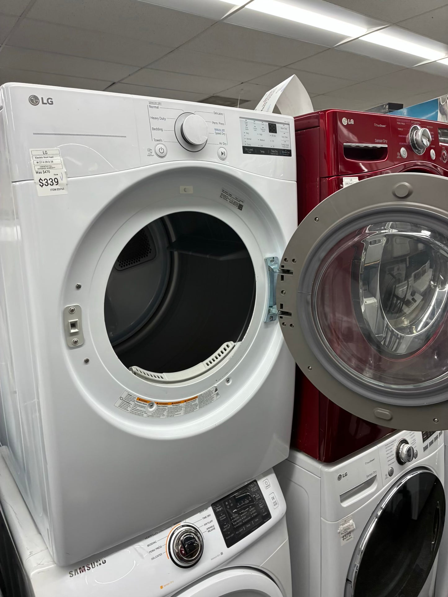 LG Electric Dryer 27” white front load
