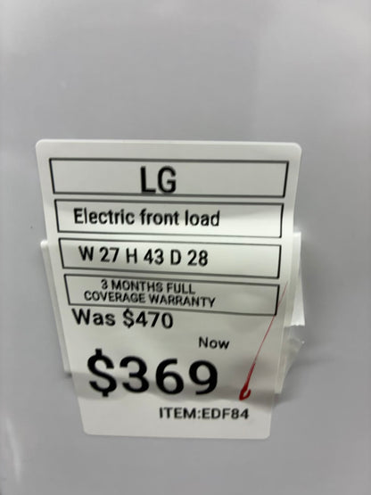 LG  Electric Dryer 27” front load
