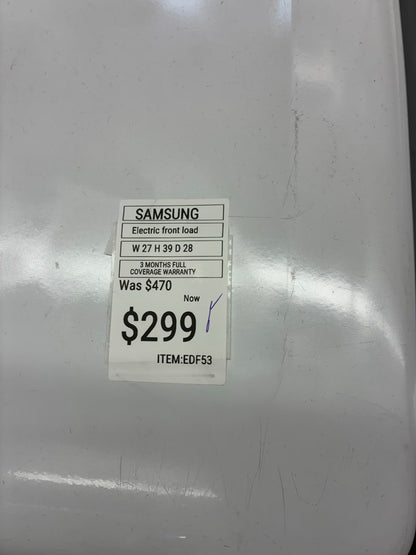 Samsung electric dryer 27” large capacity white
