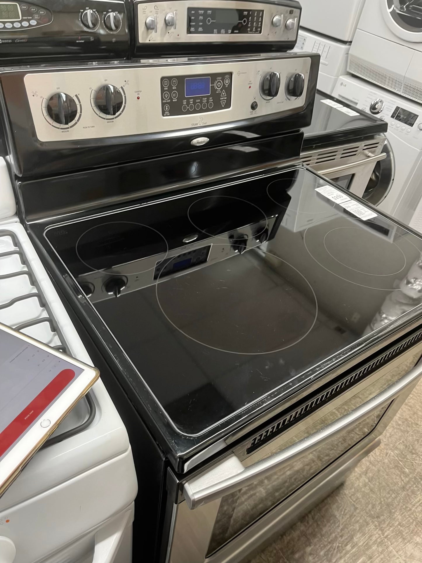 ^ Item : #ER66G Whirlpool electric range 5 burner stainless steel *more pictures soon
