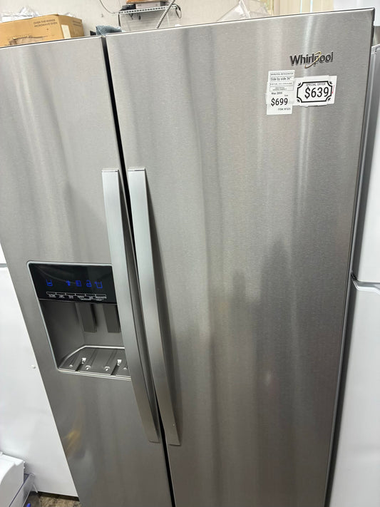 Whirlpool side by side refrigerator stainless steel 36” ice maker water dispenser ice maker