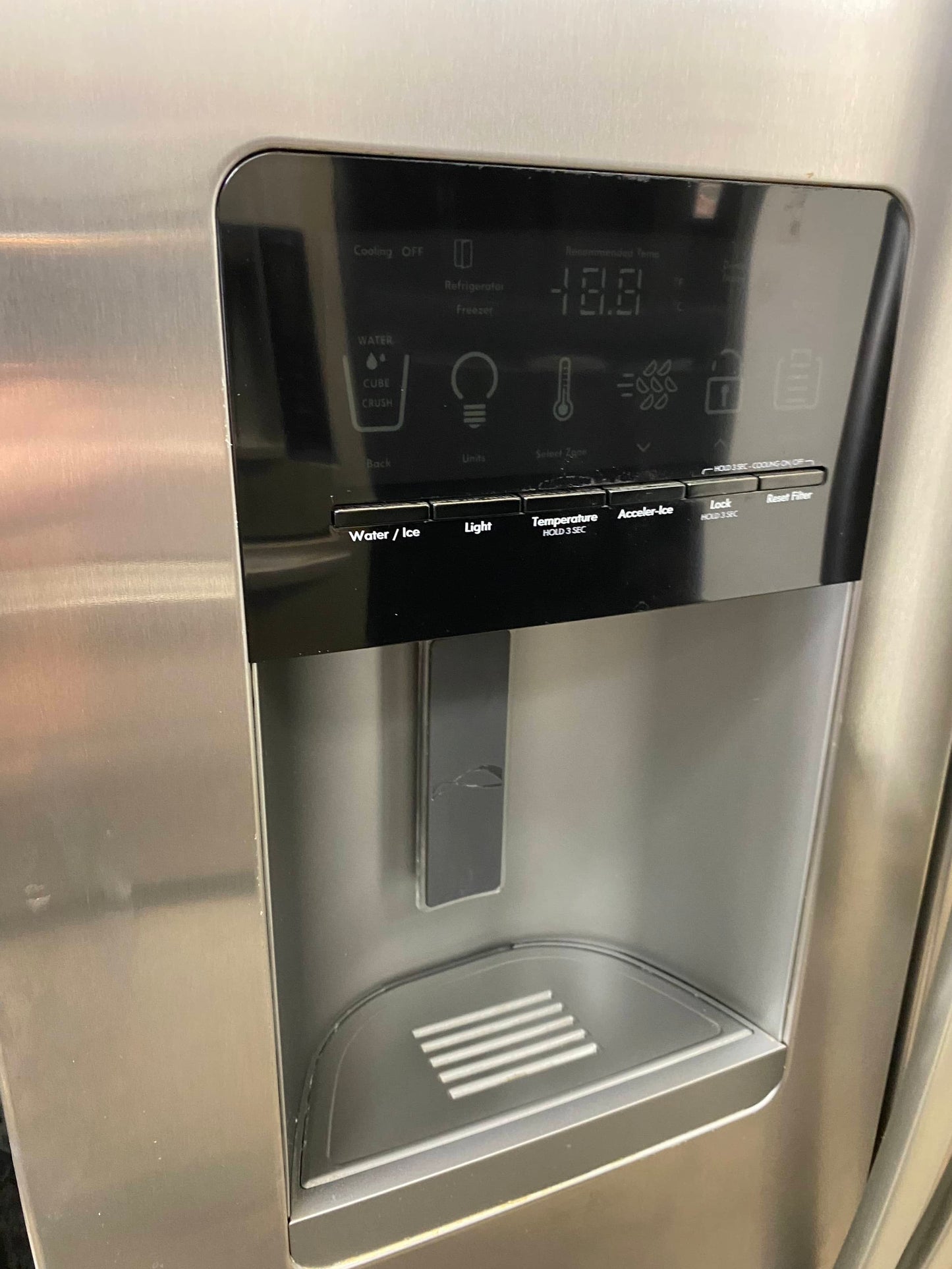 Kenmore side x side refrigerador stainless steel w/water ice dispenser 36 in