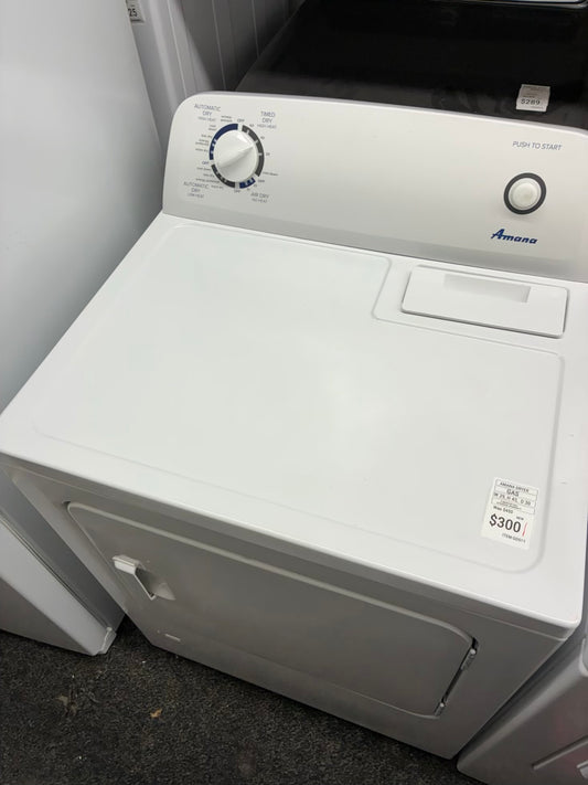 Amana gas dryer 29” large capacity white