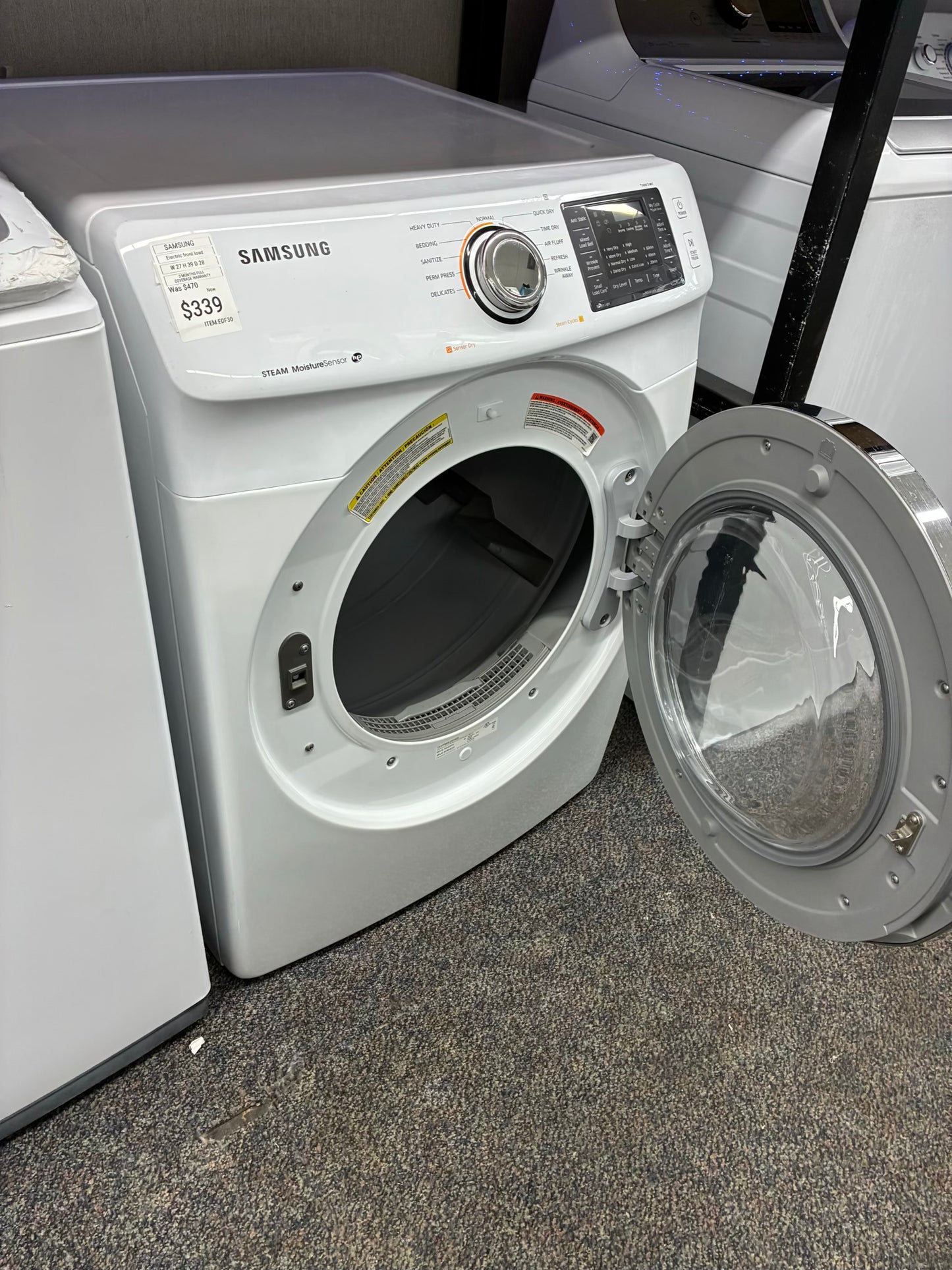 Samsung Electric Dryer 27” white front load