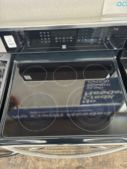 Kenmore elite electric white  range 5 burner 30 inch stainless  steel double oven