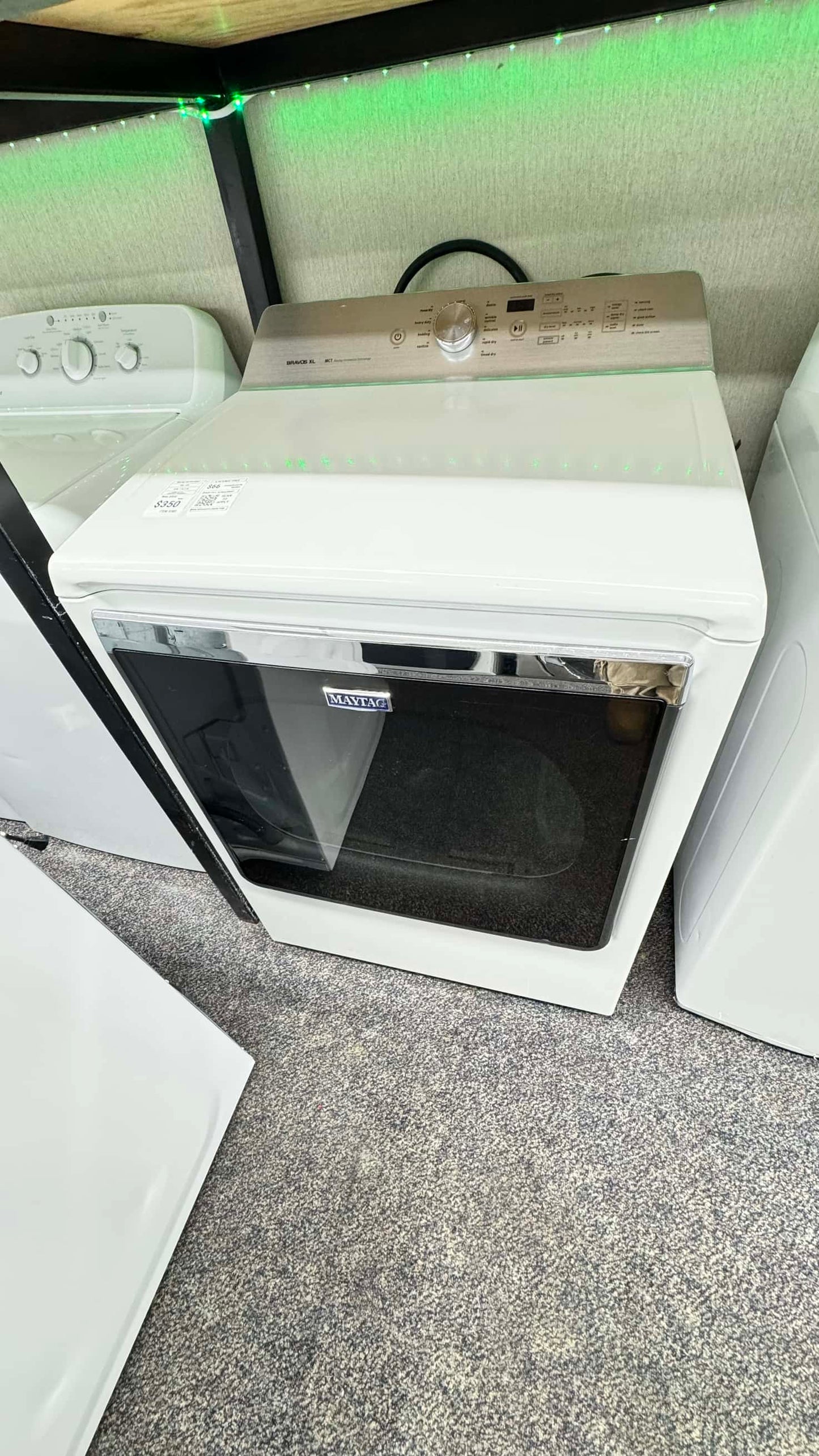 Maytag xl mct commercial technology electric dryer 220vlt front jumbo size touchscreen