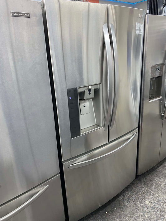 - Item: #RF64G LG French door refrigerator stainless steel w/water ice dispenser 36 in.