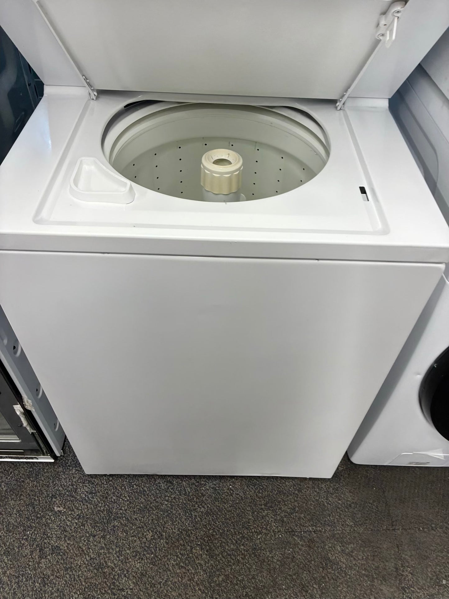 Frigidaire laundry center  washer and dryer set gas stackable 27”
