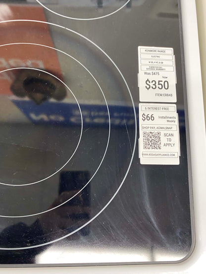- Item: #ER84B  kenmore electric range 5 burner  white convection 30 in
