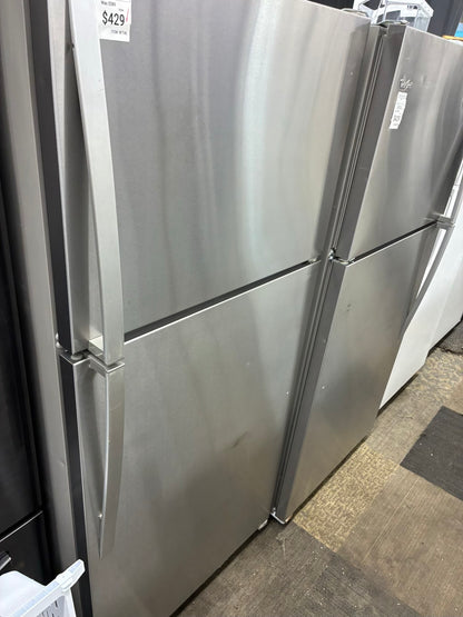 Whirlpool top freezer refrigerator white 30”