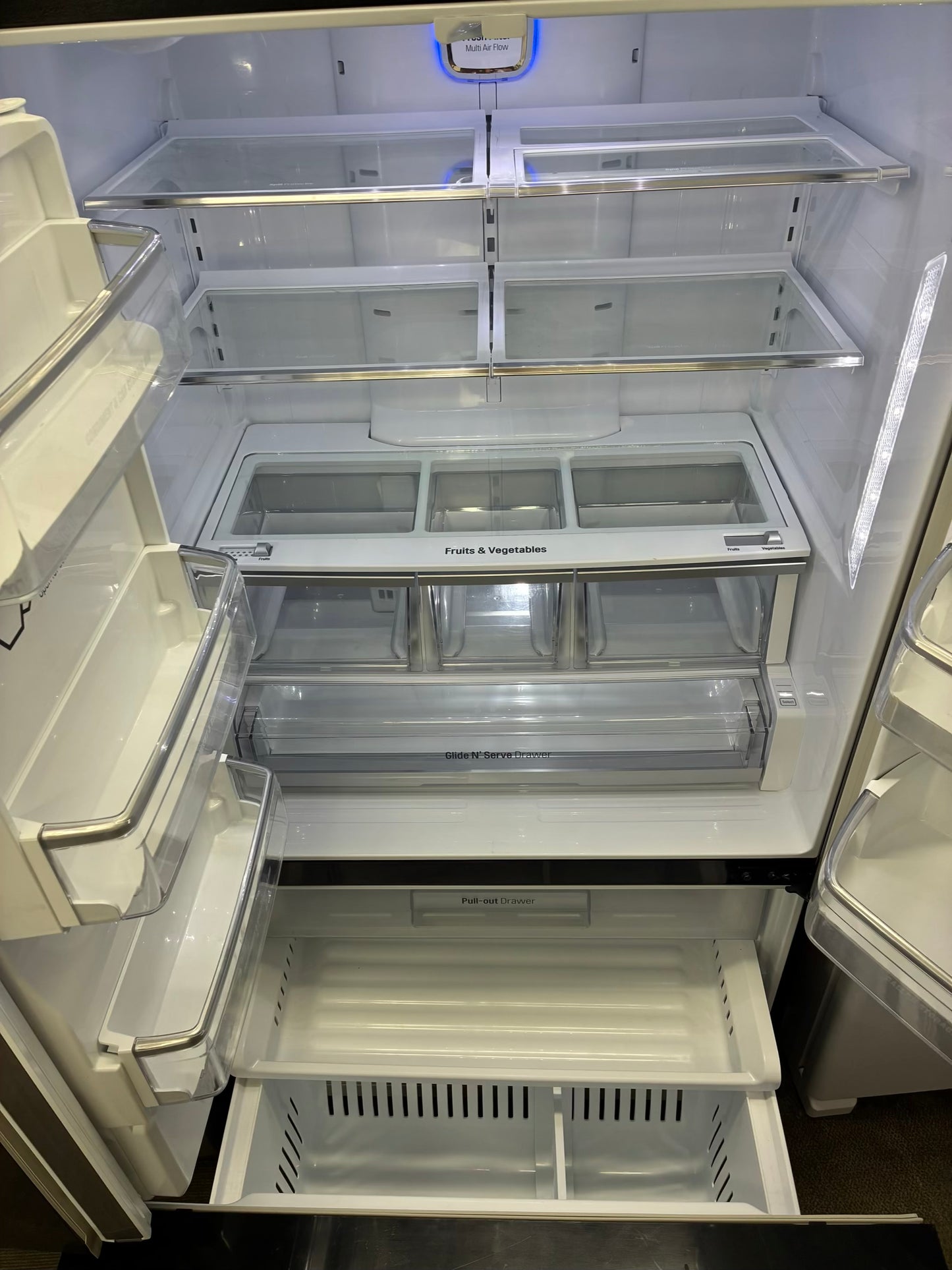 LG French door refrigerator stainless steel 36” ice maker water dispenser counter depth