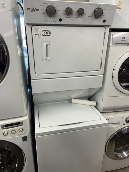 Whirlpool laundry center  washer and dryer set gas stackable 27”