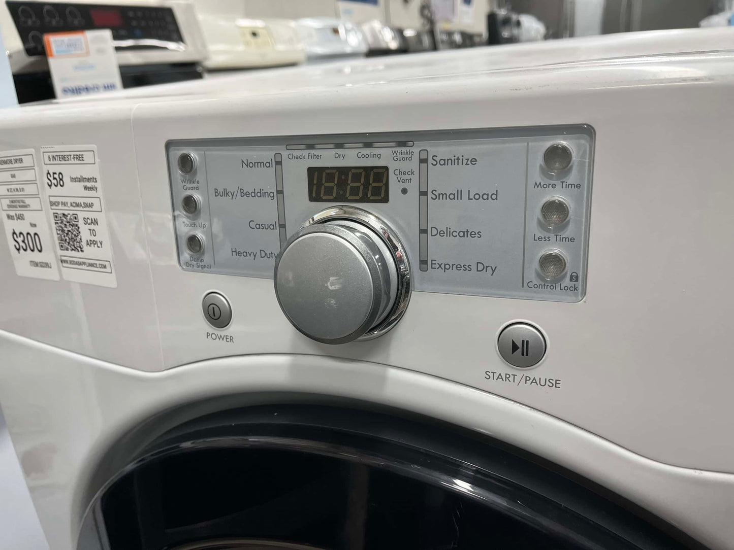 - ITEM #GD39J Kenmore GAS dryer large capacity stainless steel drum 27”
