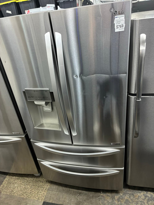 LGFrench four door refrigerator stainless steel 36” ice maker water dispenser