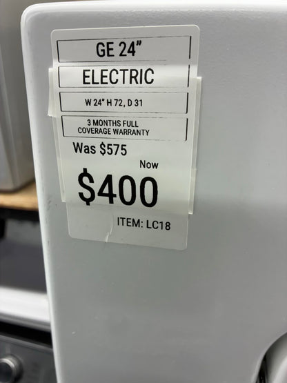 GE laundry center  washer and dryer electric stackable 24”