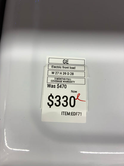Samsung electric dryer 27” large capacity white
