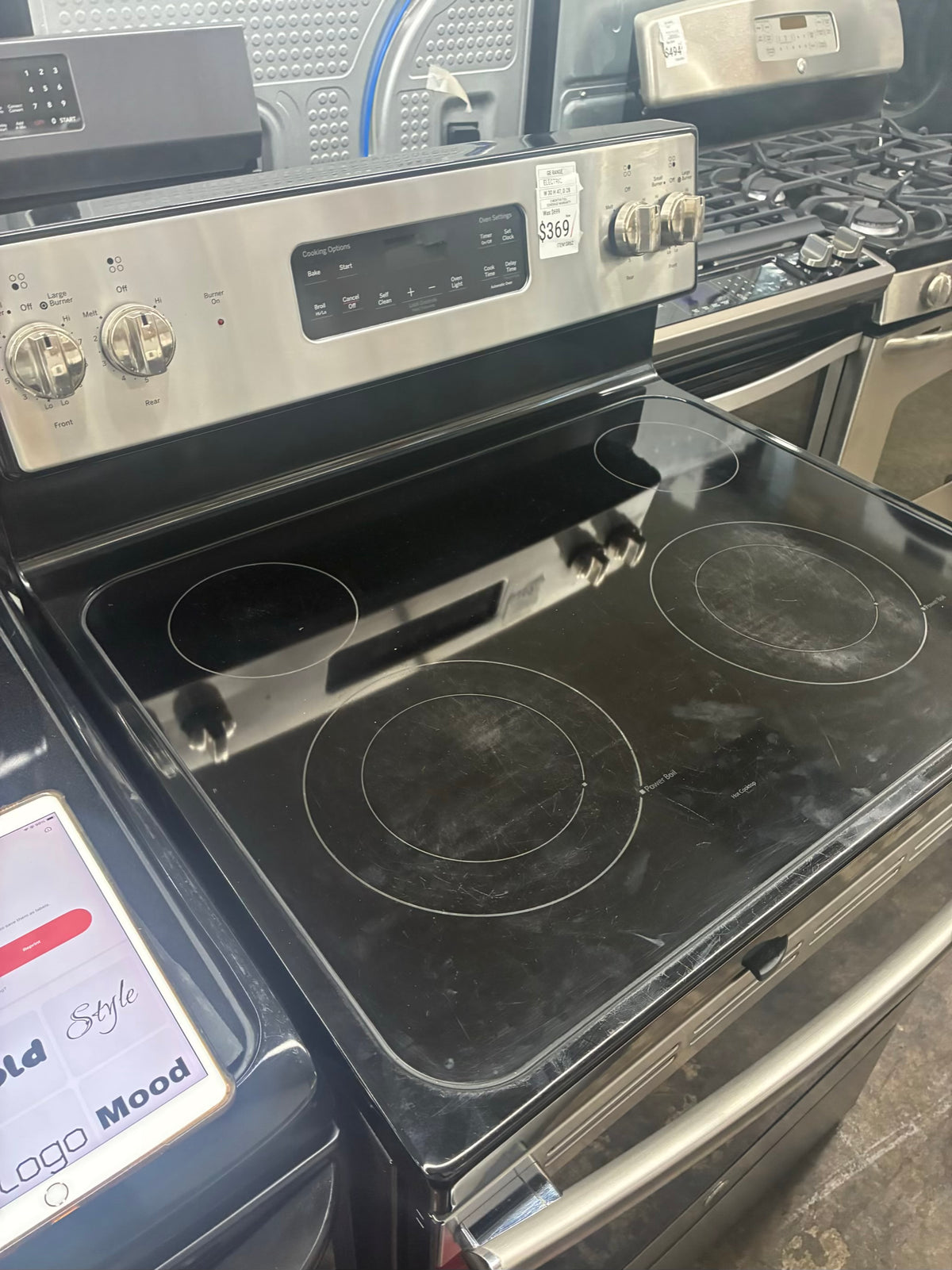 GE electric range stainless steel 30” 4 burners