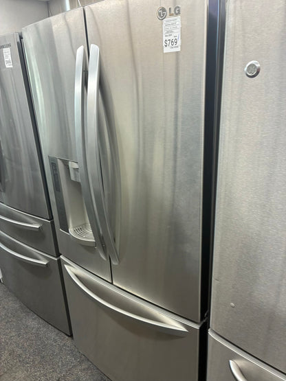 LG French door refrigerator stainless steel 33” ice maker water dispenser