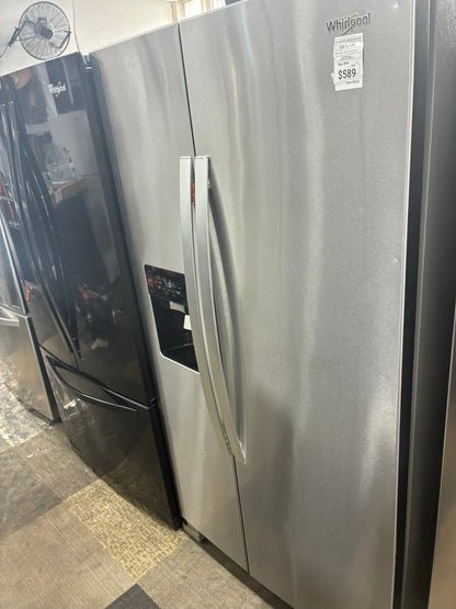 Whirlpool side by side refrigerator stainless steel 36” ice maker water dispenser ice maker