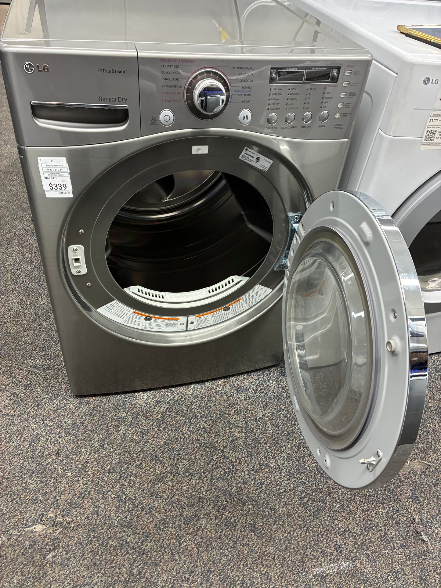 LG Electric Dryer 27”  slate front load