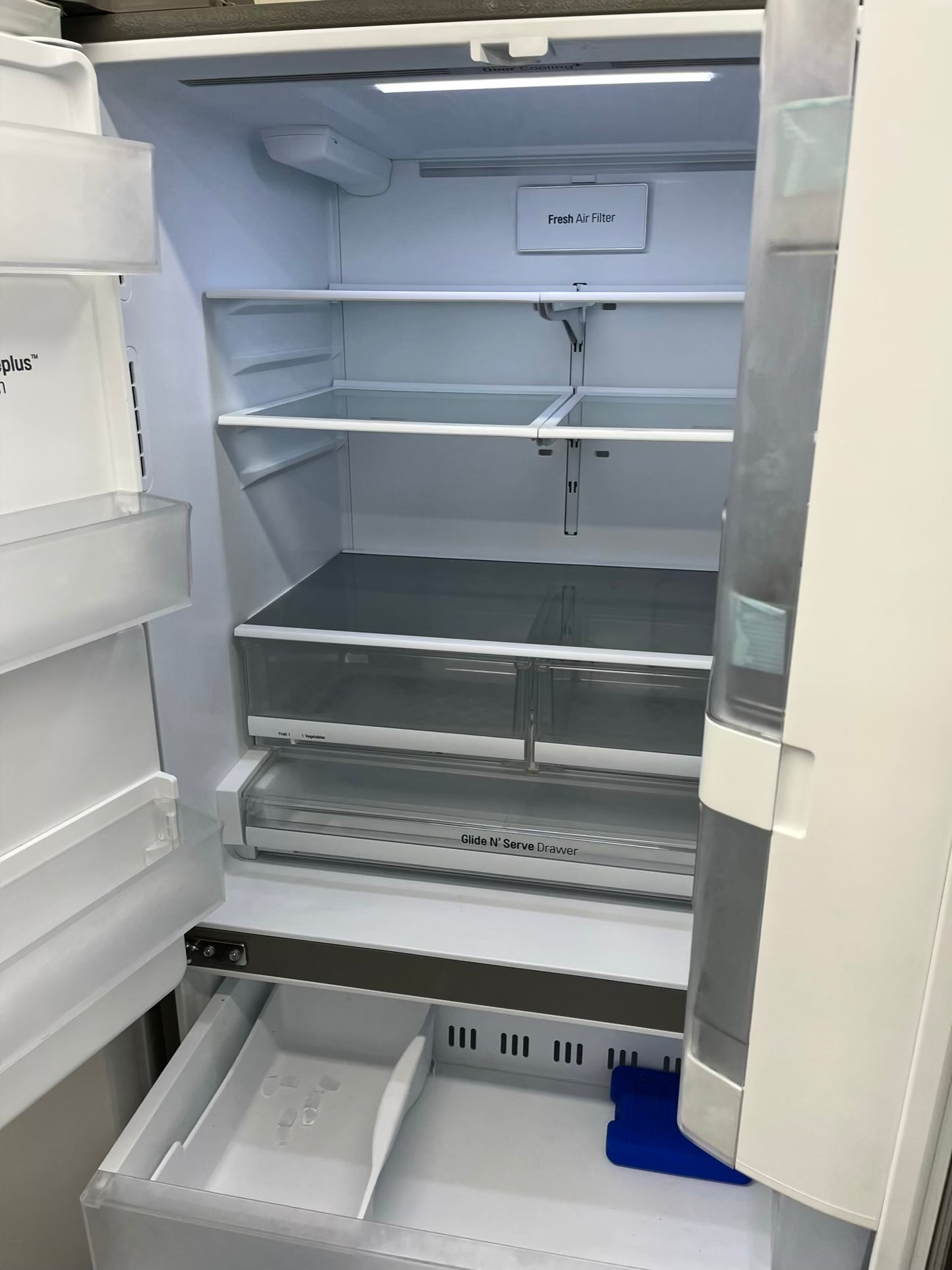 - ITEM: #RF73k LG french door refrigerator stainless steel 36” with water dispenser and ice maker inside