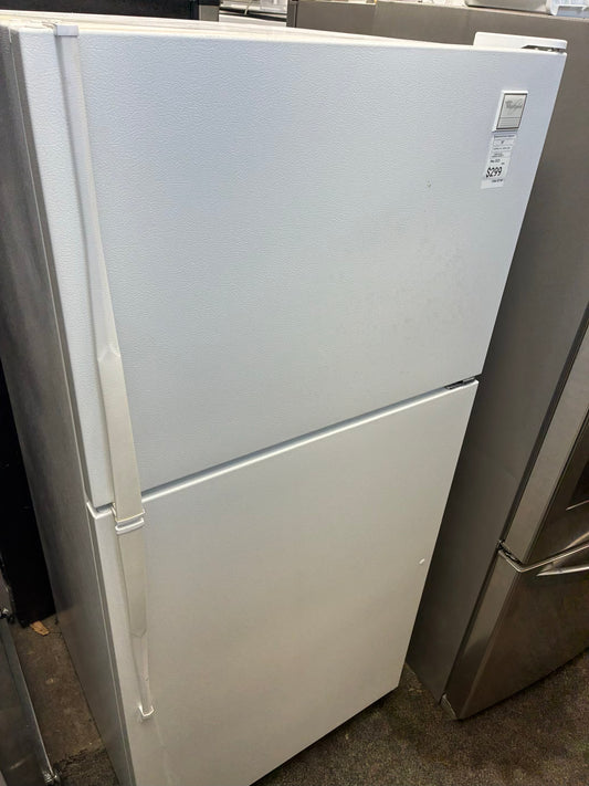 Whirlpool Top Freezer Refrigerator 30” white