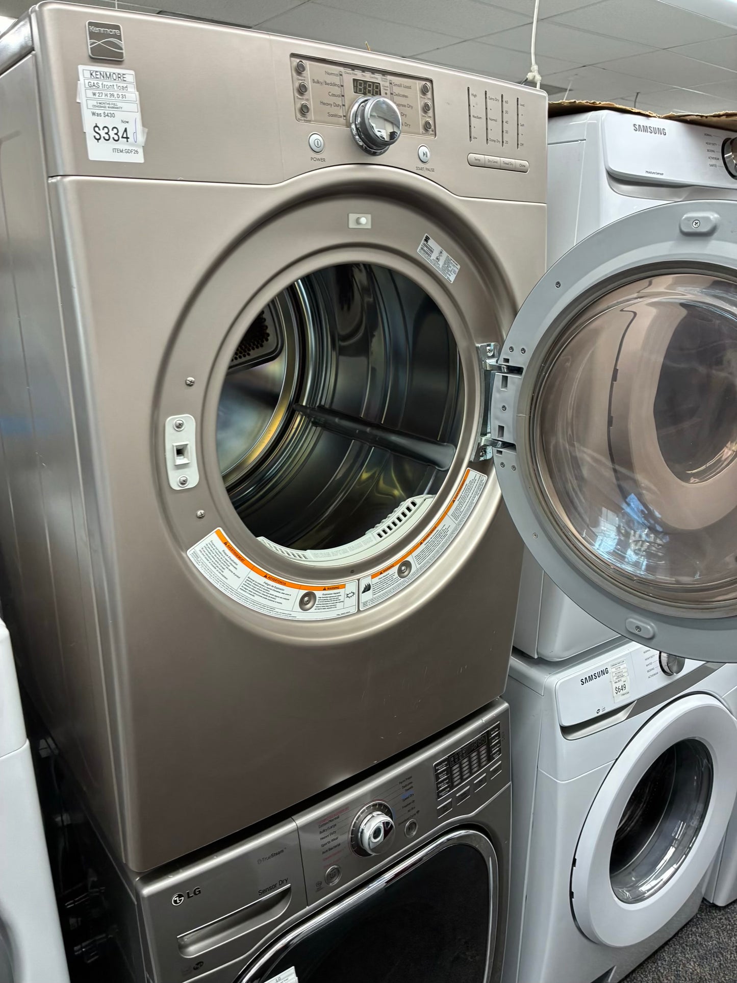 Kenmore gas dryer 27” large capacity