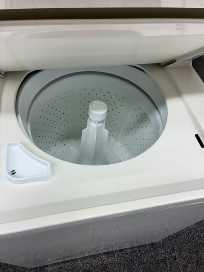 GE laundry center  washer and dryer set electric stackable 27”